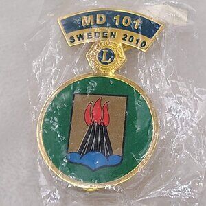 Lions Clubs International MD 107 Sweden 2010 Convention Enamel Medal Pin Sealed